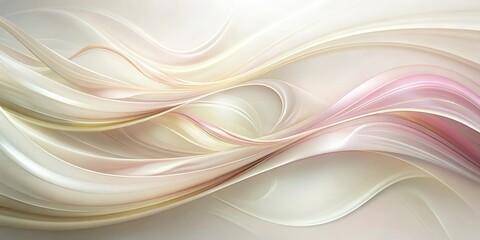 Obraz premium Abstract Swirling Cream and Pink, Digital Art, Abstract Background, 3D Rendering, Minimalist, abstract art, digital illustration