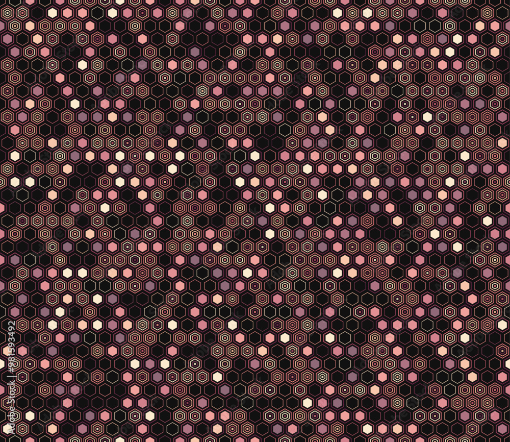 Poster tileabe mosaic background. geometric shapes of varied style and color. regular hexagon shapes. tilea