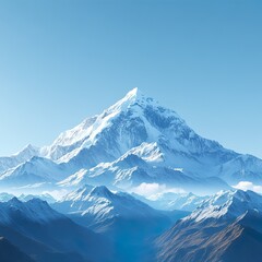 Obraz premium High snow clad peaks reaching towards a clear blue sky with fluffy clouds wallpaper