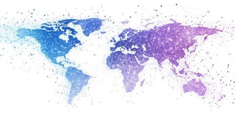 Fototapeta premium Global Map with Colorful Bubbles