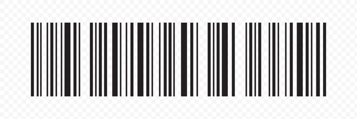 Barcode Icon. Almost black barcode for scanning to check product prices Isolated on white background.