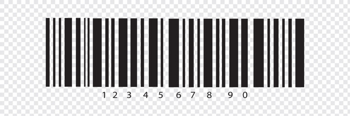 Barcode Icon. Almost black barcode for scanning to check product prices Isolated on white background.