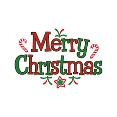 Vector typography  Merry Christmas design with Christmas ornaments