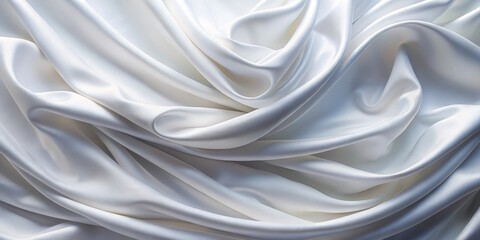 Fototapeta premium White Satin Drapery Abstract Texture, Close-up, Soft, White , Fabric , Texture