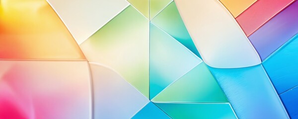Fototapeta premium Vibrant geometric pattern with a gradient of colors arranged in an abstract design during daylight