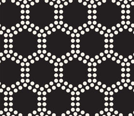 Vector seamless pattern. Repeating geometric elements. Stylish monochrome background design.