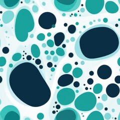 Fototapeta premium seamless abstract pattern of turquoise amorphous shapes on a white background