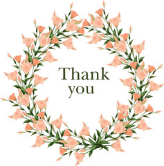 for wedding invitation with eustoma flowers, borders, all elements are editable in vector on a white background