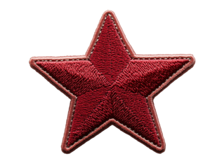 This red star patch showcases intricate embroidery, making it ideal for uniforms, crafts, or as a decorative element on various fabrics. Its classic design enhances any project