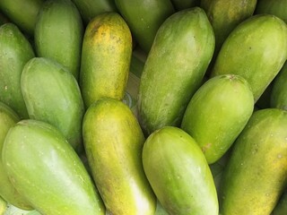 Fresh Tropical Papayas at Traditional Market