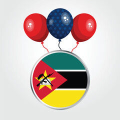 Celebration Mozambique National Flag With Balloons