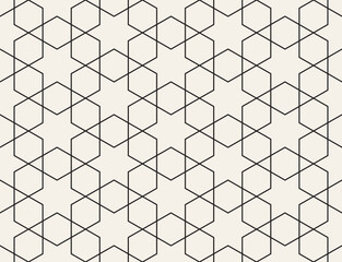 Fototapeta premium Vector seamless pattern. Repeating geometric elements. Stylish monochrome background design.