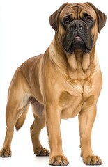 Obraz premium Powerful bullmastiff dog standing on white background