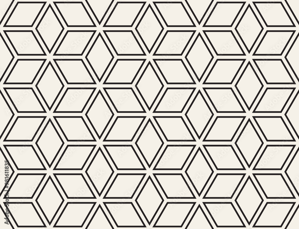 Wall mural vector seamless pattern. repeating geometric elements. stylish monochrome background design.