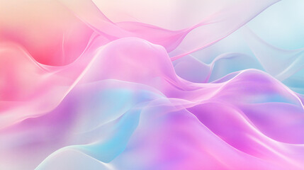 Fototapeta premium Soft pastel waves in pink and blue gradient, abstract flowing texture on a light background