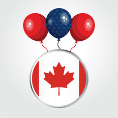 Celebration Canada National Flag With Balloons