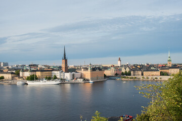 Beautiful aerial view of Stockholm downtown
