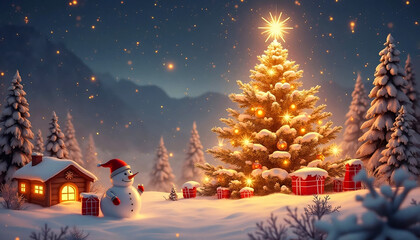 Naklejka premium christmas tree with candles