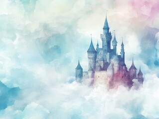 A fairytale castle floating in the clouds.