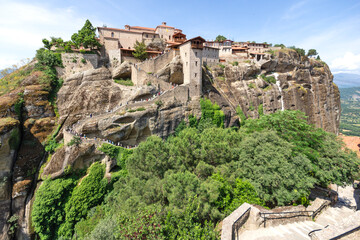 Fototapeta premium Panoramic view of Meteora Monasteries, Greece