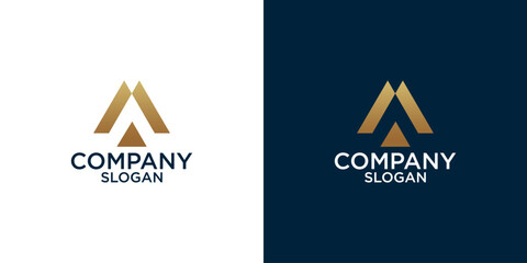 letter a simple abstract monogram logo design vector