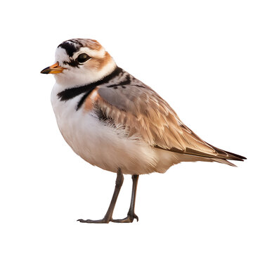 plover bird standing on transparent background