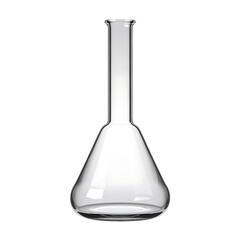 clear glass Erlenmeyer flask on transparent background