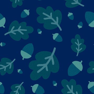 Autumn leaves seamless oaks pattern for wrapping paper and fabrics and linens