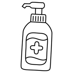 Fototapeta premium Hand Sanitizer Bottle Outline