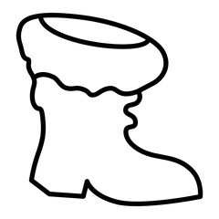 Santa Boots Outline