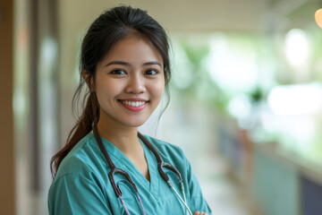 Nurse, portrait and confident in hospital for healthcare, smile and professional.