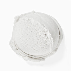 vanilla ice cream in cup isolated on white background