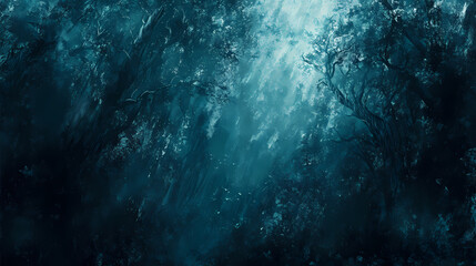 Obraz premium An abstract, eerie depiction of a dark, foreboding forest. generative ai. Eerie. Illustration