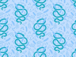 Cartoon animals seamless snake pattern for wrapping and kids new 2025 year