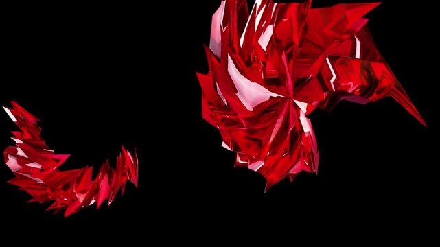 Sharp Ruby Geometric Abstract Shape Transparent Background Alpha Channel v06