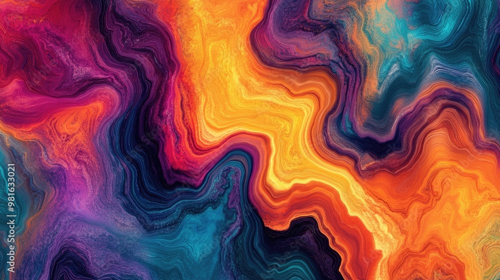 Poster intricate and colorful natural pattern with vibrant hues and rich textures, creating a visually stun