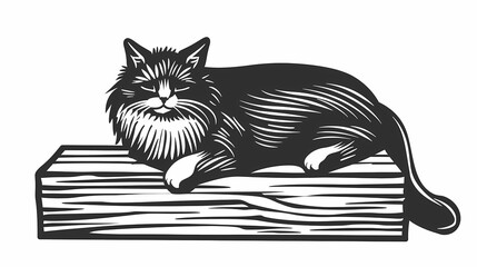  Adorable cat coloring page for children, perfect for creative stock illustrations.