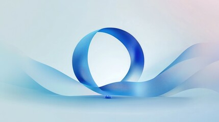 flowing blue ribbons in a circle shape, symbolizes balance, harmony and health. World Diabetes Day and Health Awareness concept. AI