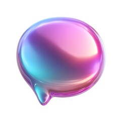 3D Glossy Chat Bubble Icon for Social Media