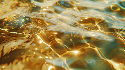 shimmering sunlight reflections on clear water surface