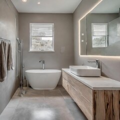 Minimalist bathroom with clean lines and neutral tones for a serene space