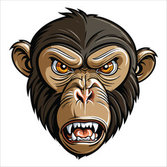 Angry monkey face illustration