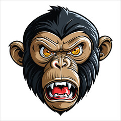 Angry monkey face illustration