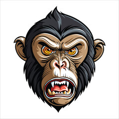 Angry monkey face illustration