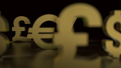 The pound symbol for  Business concept 3d rendering.