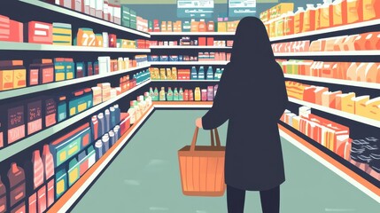 Shopping in the Supermarket: A Colorful Aisle Adventure