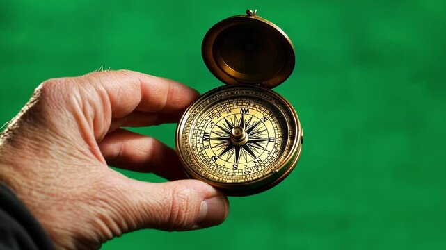 Embark on an exciting journey with an explorer holding a vintage compass, guiding you towards new discoveries. Let this image inspire you to seek new paths and stay true to your route