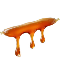 Golden Flow - Liquid Drips, A close-up shot of viscous amber liquid dripping down a transparency background. The image emphasizes the fluidity and movement of the honey-like substance.