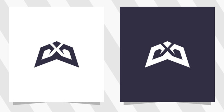 letter wx xw logo design vector