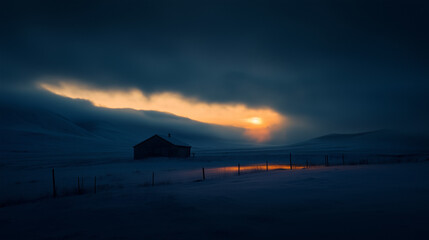 Obraz premium Homestead in the winter 